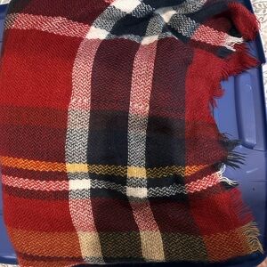 Plaid Red and Black Scarf